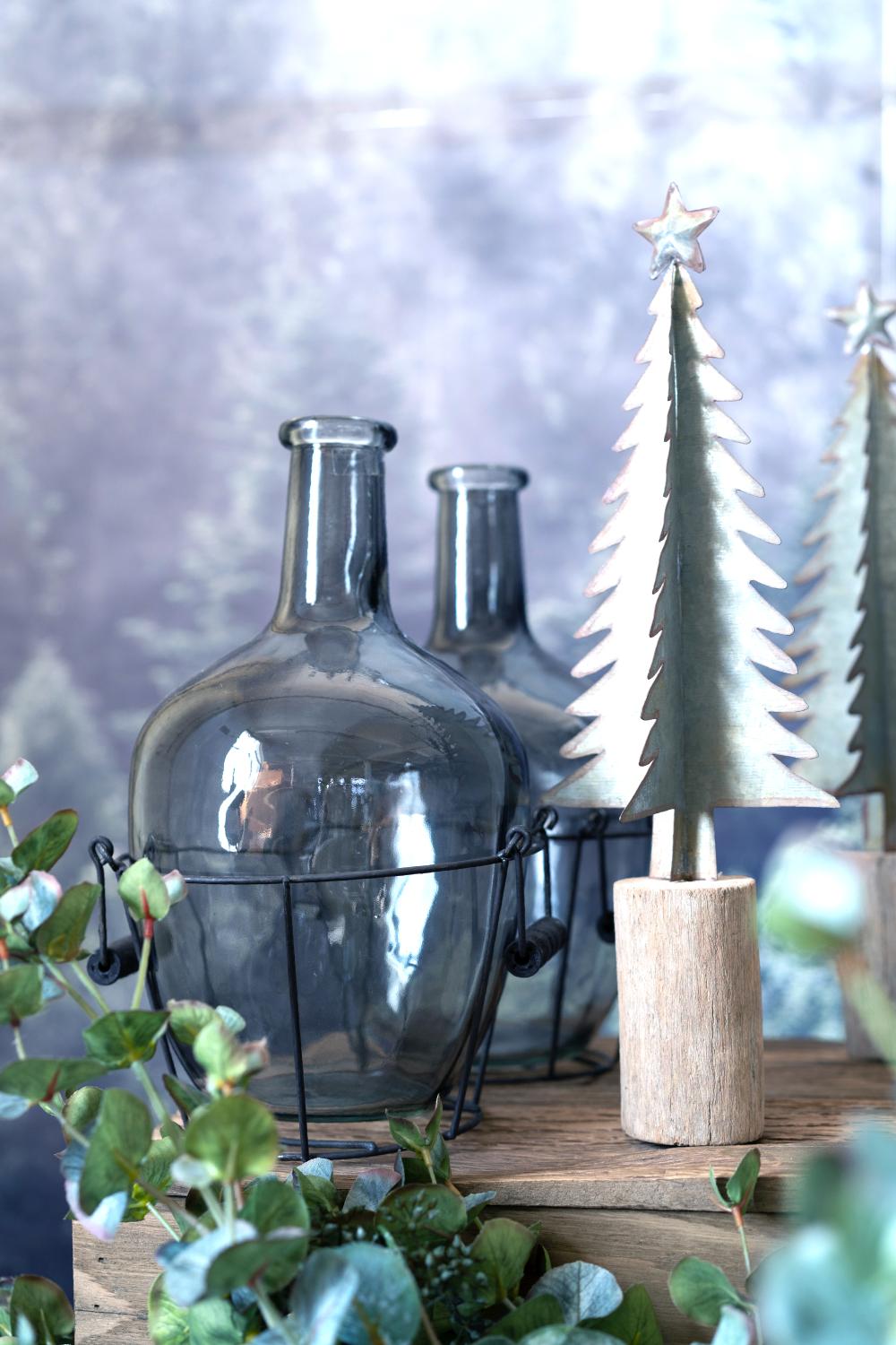 Vosteen • Floristenbedarf • glas flaschen metall tannen natur zink kollektion herbst winter 2022