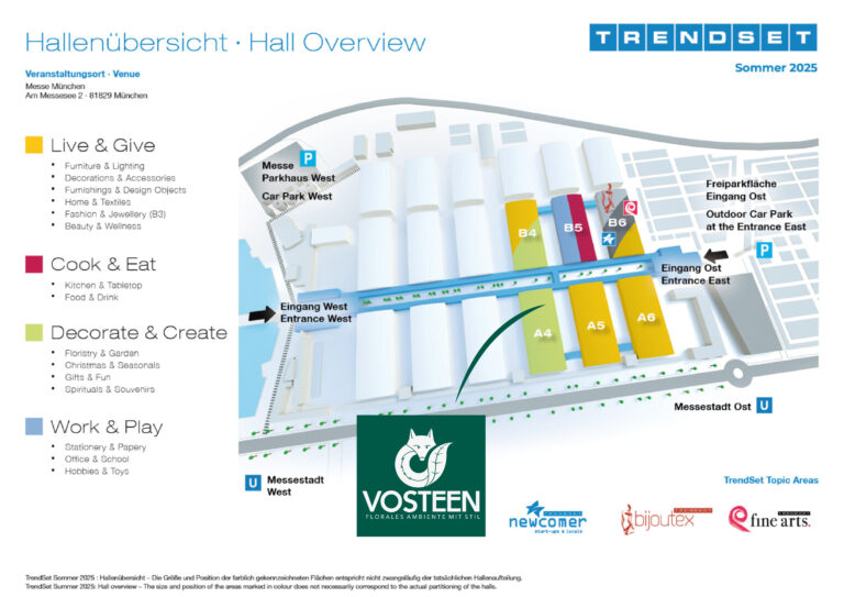 Vosteen • Floristenbedarf • Messen 103 Vosteen • Floristenbedarf • Gelaendeplan Trendset Muenchen Sommer 2025