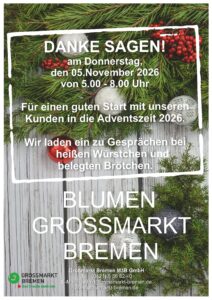Vosteen • Floristenbedarf • Marché de gros 55 Vosteen • Floristenbedarf • Plakat DankeSagen 2026 Plakat